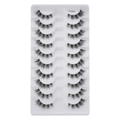 SHIDISHANPIN Cat Eye Lashes Soft Wispy Clear Band Lashes With Winged Ends For Extended Eye Look Natural Half EyelashesMakeup