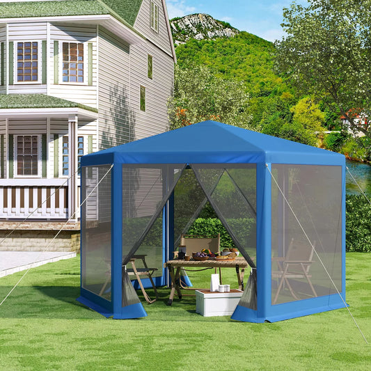 WOLTU 3.8x3.3m Gazebos for Outdoor Garden Gazebo Mosquito Net with Mesh Side Walls Sunshade Canopy Tent for Camping Patio Yard