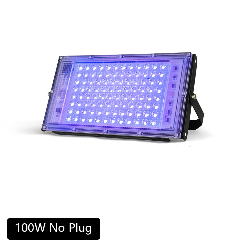 395nm 400nm Led UV Floodlight 220V Ultraviolet Stage Lamp 50W 100W LED Stage Blacklight Waterproof Disco Party Stage Backlight