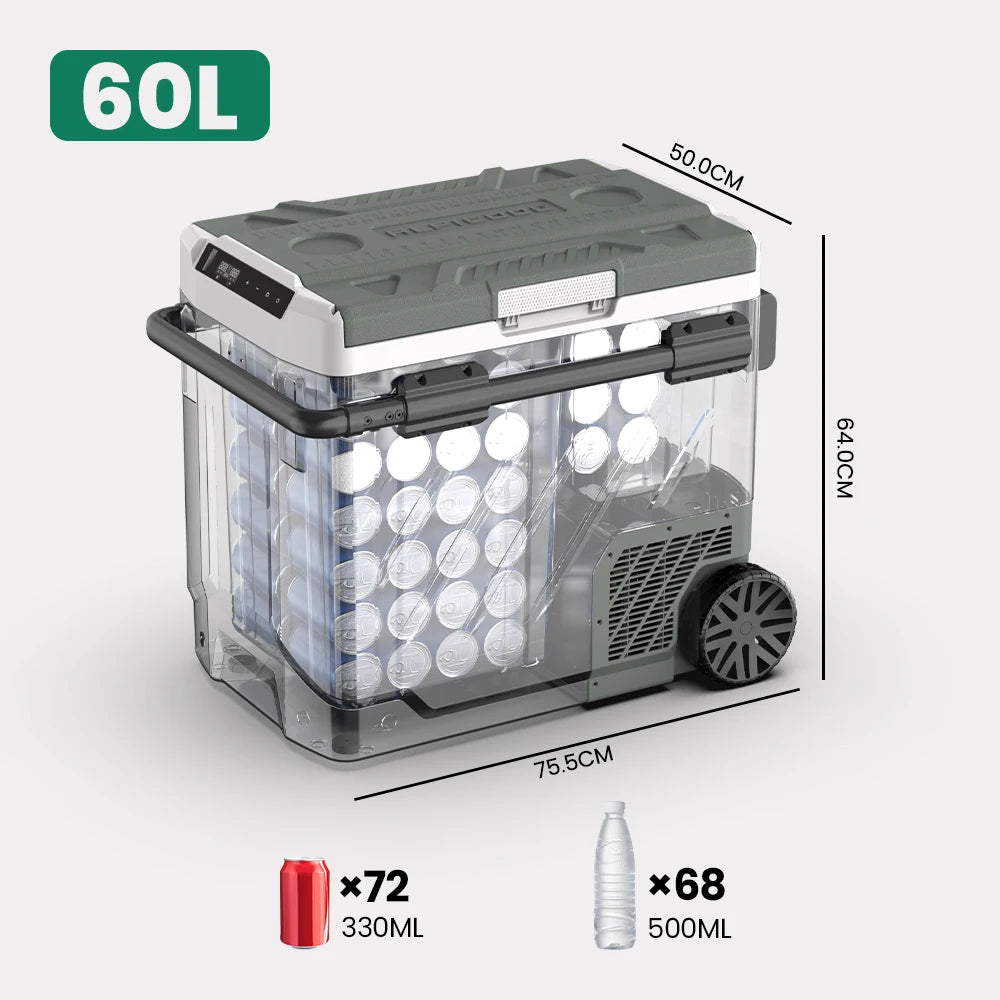 Alpicool EZGW 40L 50L 60L Car Refrigerator Portable Compressor Cooler 12/24V DC 100-240V AC Mini Fridge Freezer for Camping BBQ