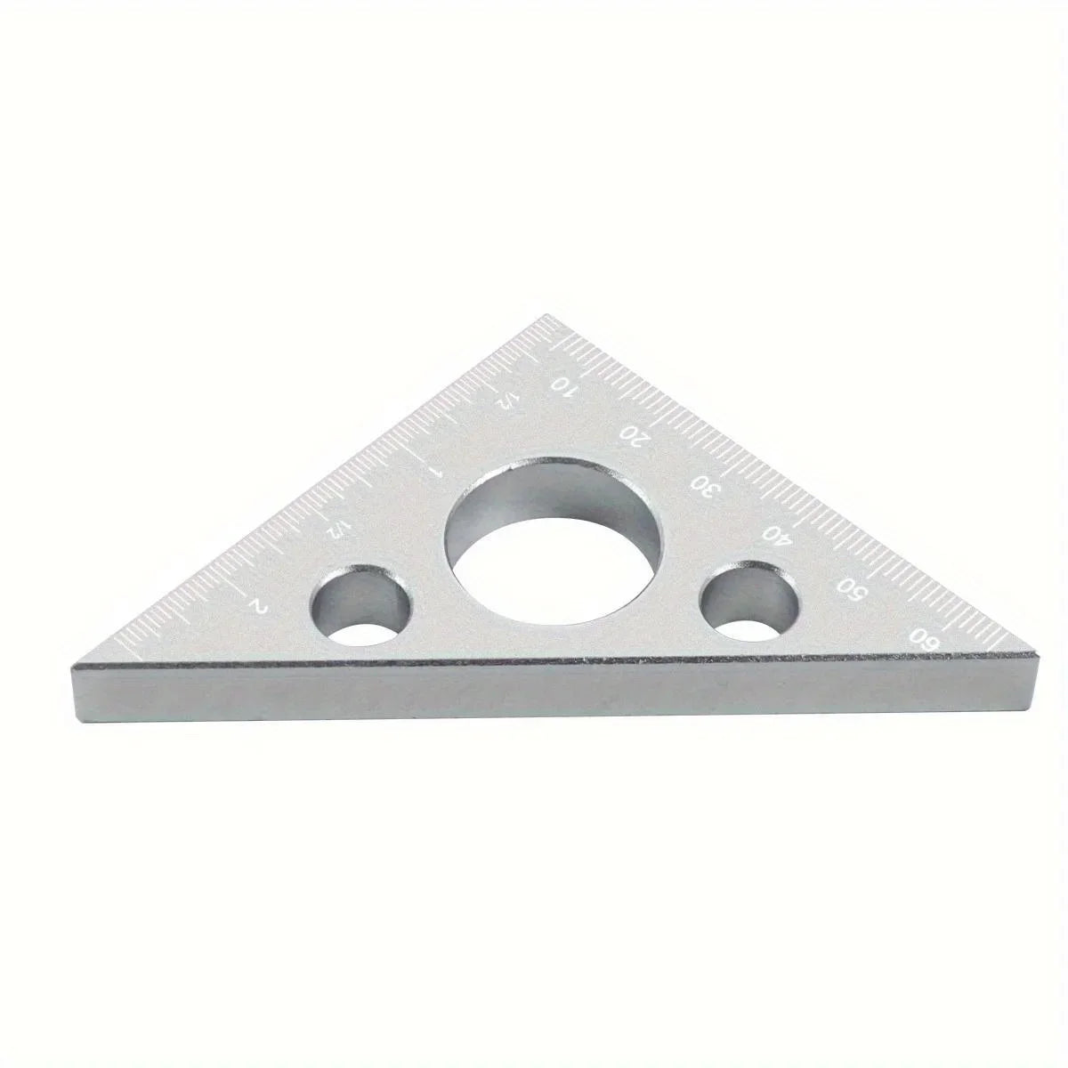 Aluminum Esquadro Ruler, 45/90 Degree Frosted Right Angle Gauge, Triangle Ruler with Both Imperial and Metric Scales