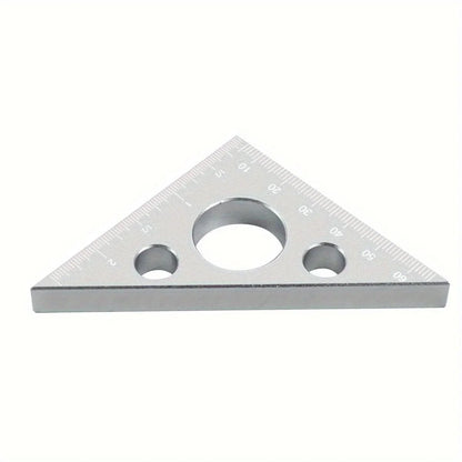 Aluminum Esquadro Ruler, 45/90 Degree Frosted Right Angle Gauge, Triangle Ruler with Both Imperial and Metric Scales