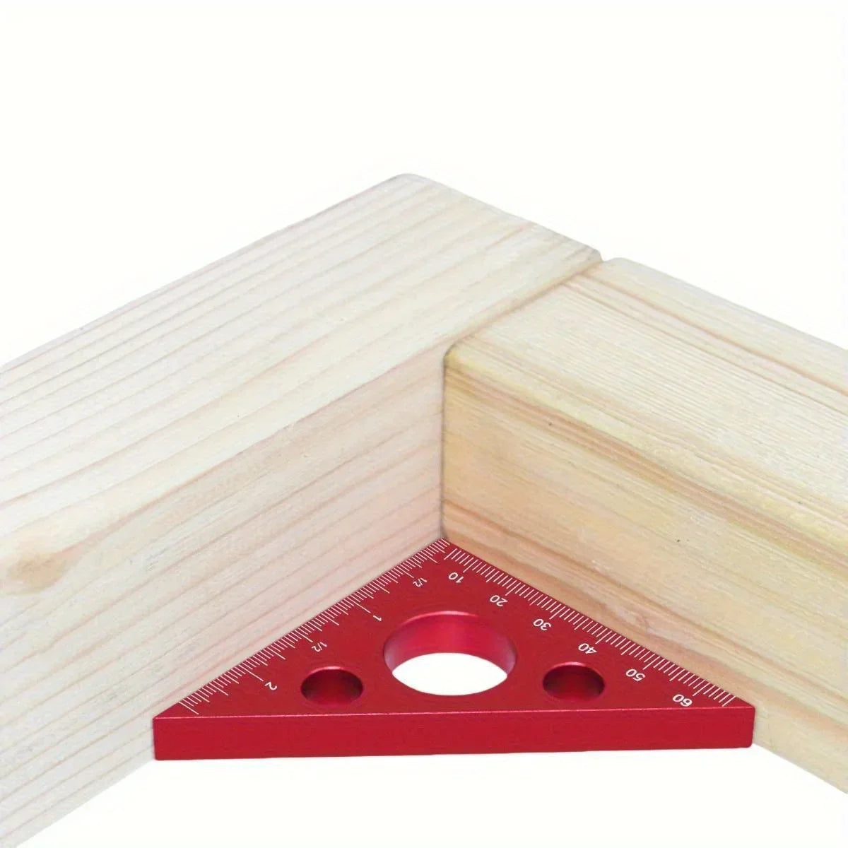 Aluminum Esquadro Ruler, 45/90 Degree Frosted Right Angle Gauge, Triangle Ruler with Both Imperial and Metric Scales