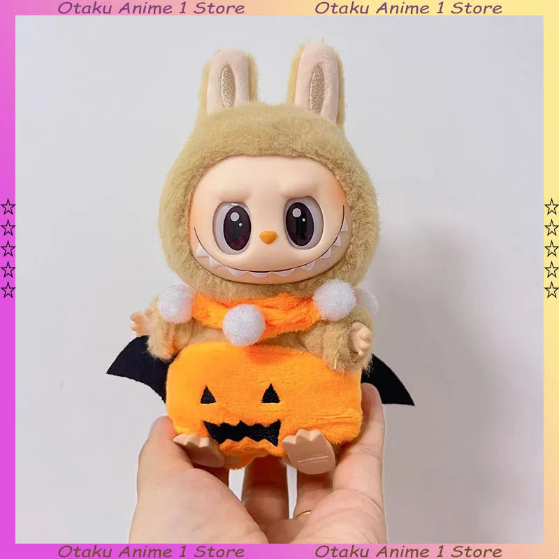 Hot Halloween Labubu Clothes Cute Pumpkin Bat Ghost 2-piece Outfit Mini Plush Doll Clothing Fashion Doll Accessories
