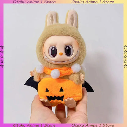 Hot Halloween Labubu Clothes Cute Pumpkin Bat Ghost 2-piece Outfit Mini Plush Doll Clothing Fashion Doll Accessories