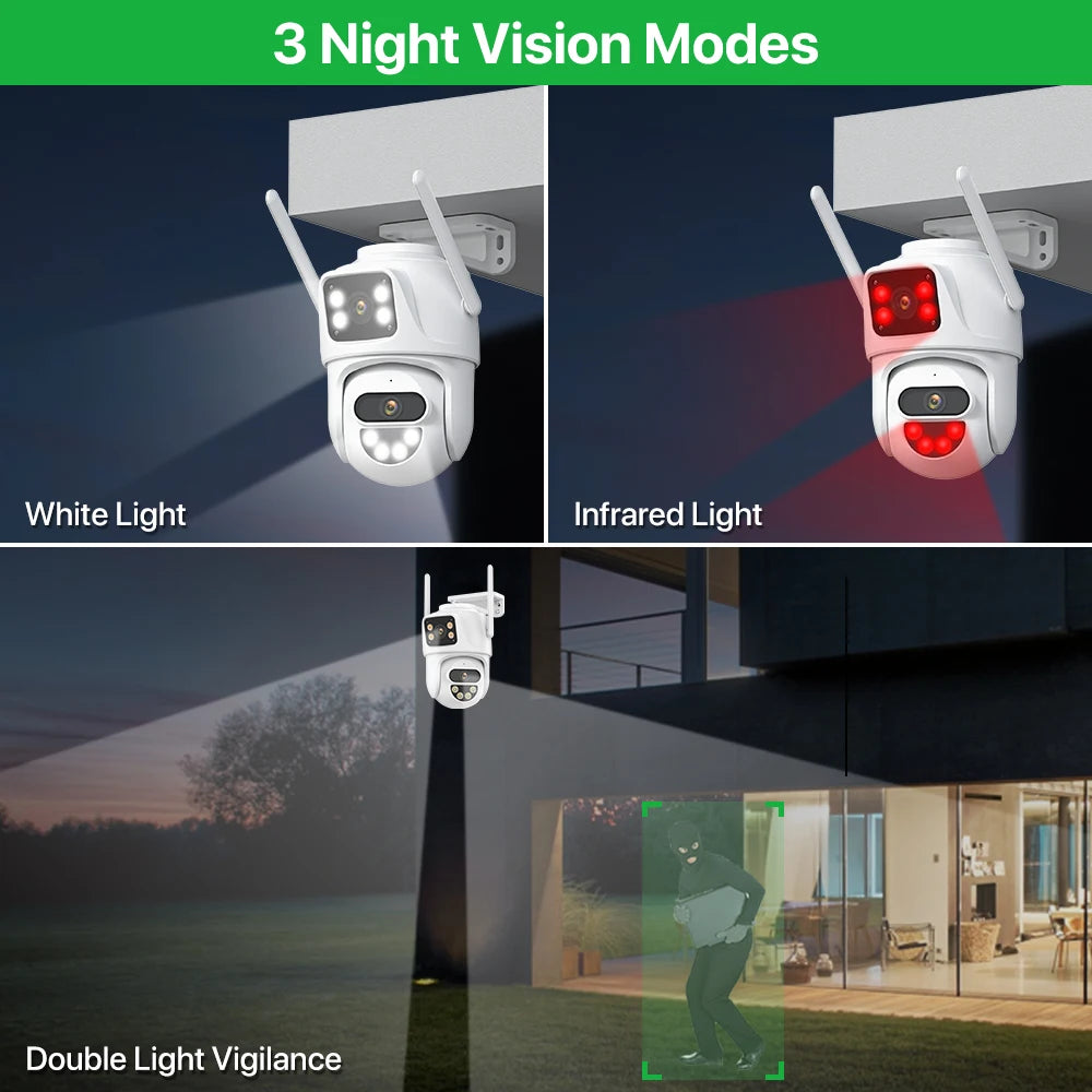 8MP 4K PTZ Camera IP Outdoor WiFi Camera HD 4MP H.265 Wireless Surveillance Security CCTV 4MP AI Tracking P2P Onvif iCsee