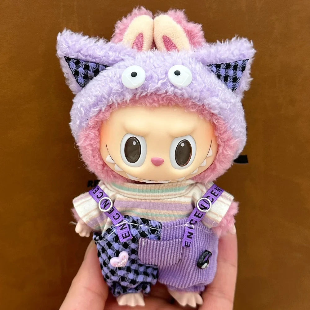 Doll Clothes For 15-17CM I II III Labubu Outfits Mini Plush Cotton Idol Doll Universal Clothing Sitting Party Accessories Gifts