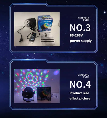 1-4Pack Aalternating Fashing Light Stage Lamp with Remote Control EU Disco Ball Lamps for Home Room Parties Birthday Wedding Bar