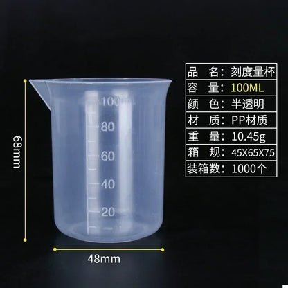 Lightweight 1PC Transparent with Scale Plastic for Kitchen Laboratory Test Measuring Cup Beaker Mixing Cups Graduated Cylinder