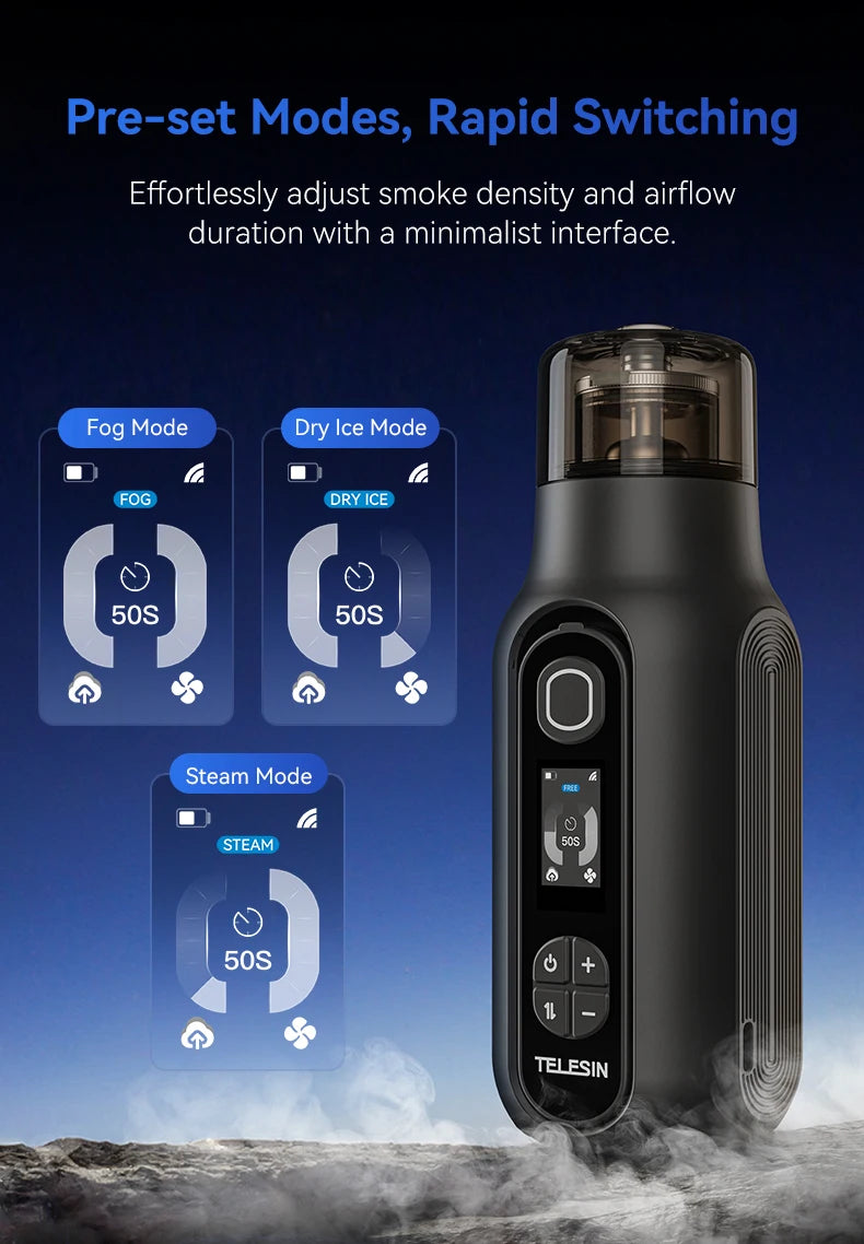 TELESIN Photography Smoke Machine Remote Smoke Effect Portable Smoke Maker with Remote Control Fogger Machine For Video Shoot