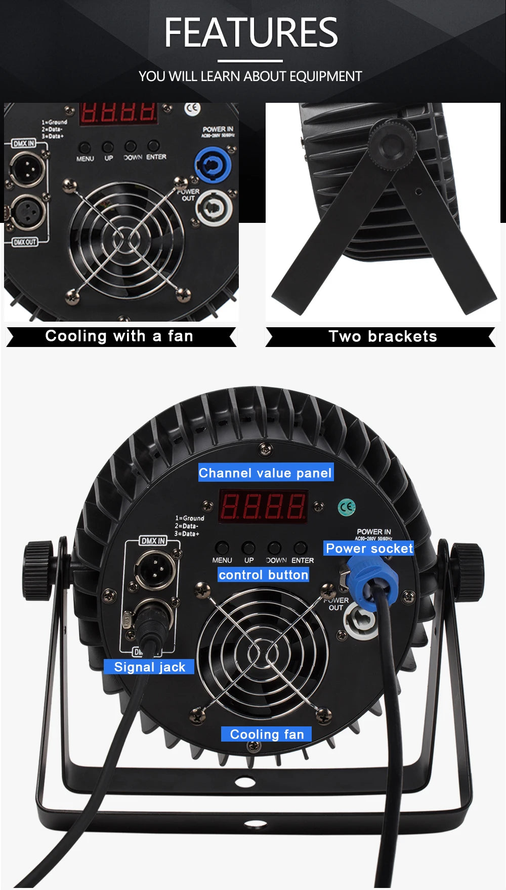 SHEHDS 4PCS Aluminum Alloy LED Flat Par 18x12W RGBW/18x18W RGBWA+UV LED Lighting DMX512 Disco Professional Stage DJ Equipment