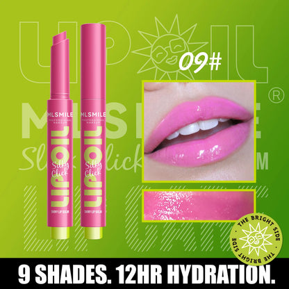 multicolor Silky Click Lip Care Hydrating Solid Lip Gloss with Radiant Mirror Shine, Effortless Press Long-Lasting