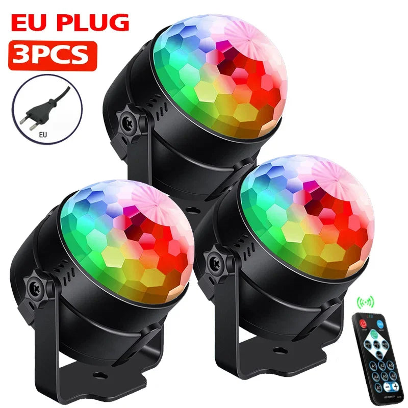 1-4Pack Aalternating Fashing Light Stage Lamp with Remote Control EU Disco Ball Lamps for Home Room Parties Birthday Wedding Bar