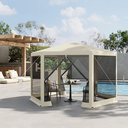 WOLTU 3.8x3.3m Gazebos for Outdoor Garden Gazebo Mosquito Net with Mesh Side Walls Sunshade Canopy Tent for Camping Patio Yard