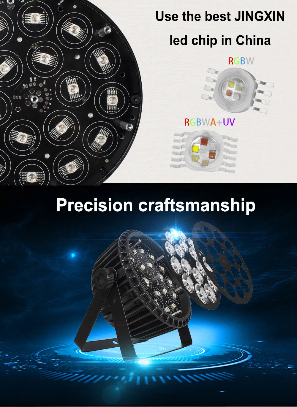 SHEHDS 4PCS Aluminum Alloy LED Flat Par 18x12W RGBW/18x18W RGBWA+UV LED Lighting DMX512 Disco Professional Stage DJ Equipment