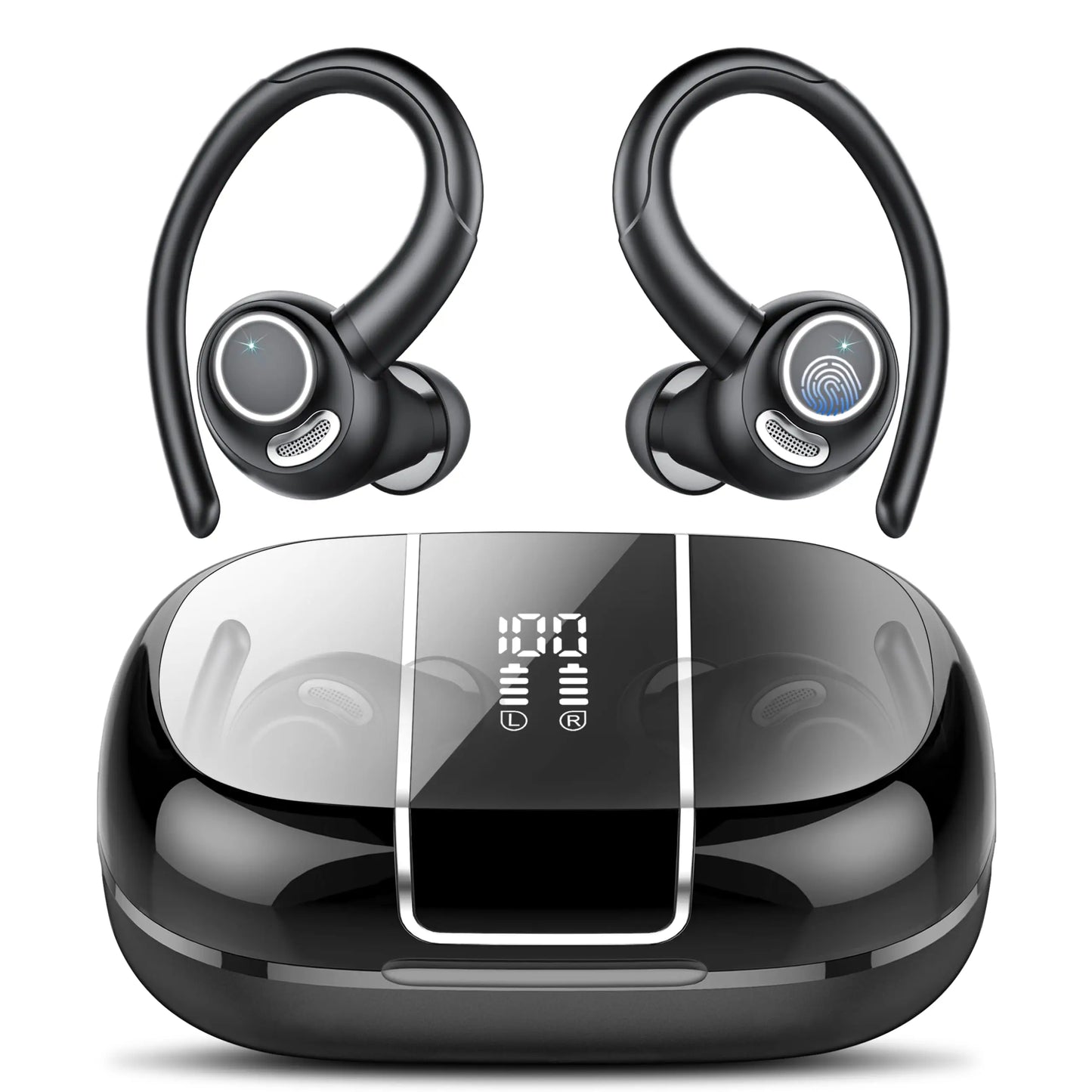 Headphones Wireless Earbuds Sport , 48H Wireless Earphones with HD Mic, IP7 Waterproof Earbud for Sports/Running/Workout.