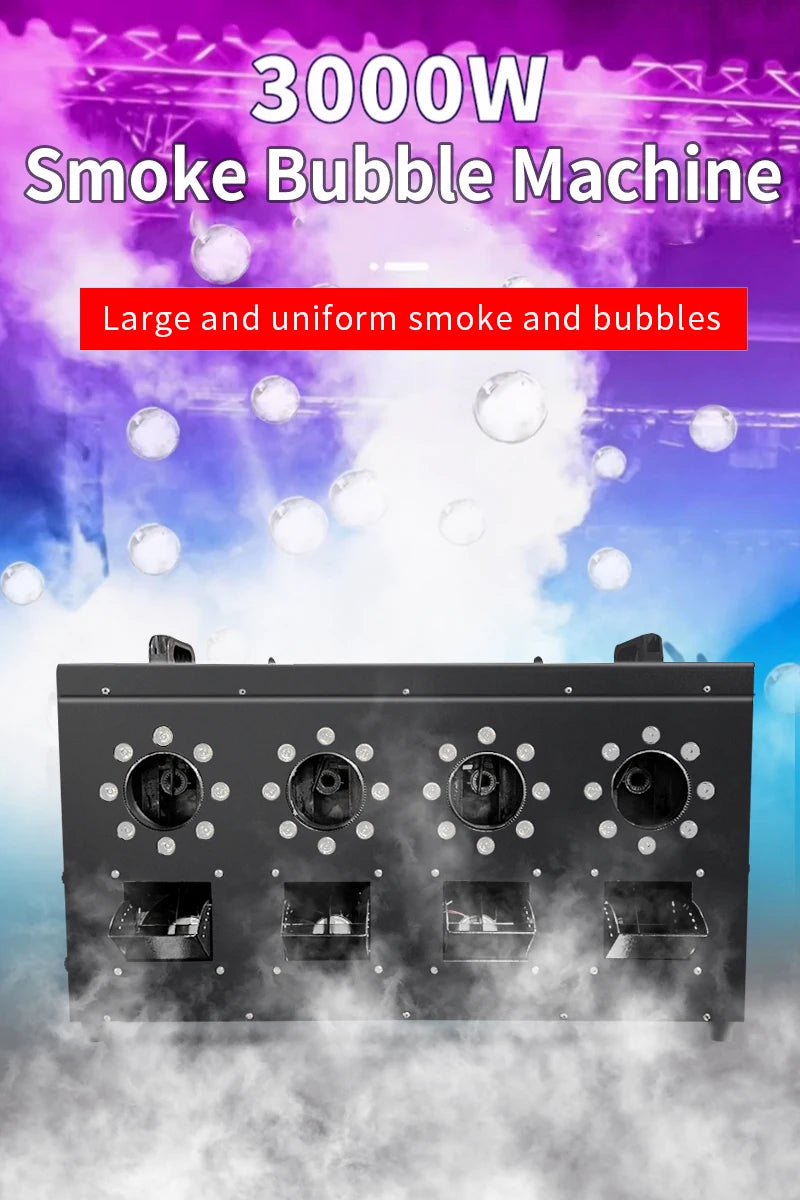 Smoke Bubbles Machine Fog Bubble Machine Haze Bubble Machine LED RGBW Audience DJ Alien Stage Party  Wedding Professional Effect