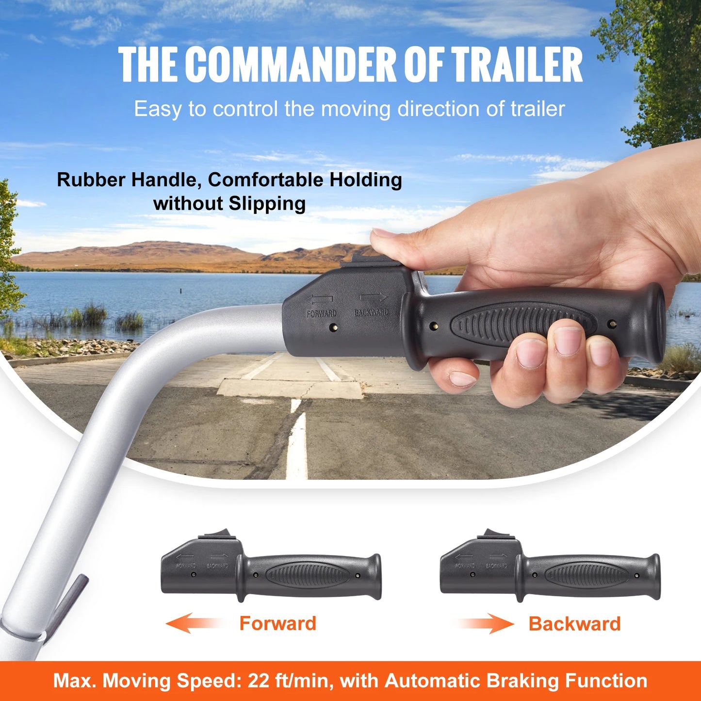 SucceBuy Electric Trailer Dolly 5000lbs Towing Capacity 350W 12V Trailer Jockey Wheel with 22 ft/min Moving Speed for Trailer