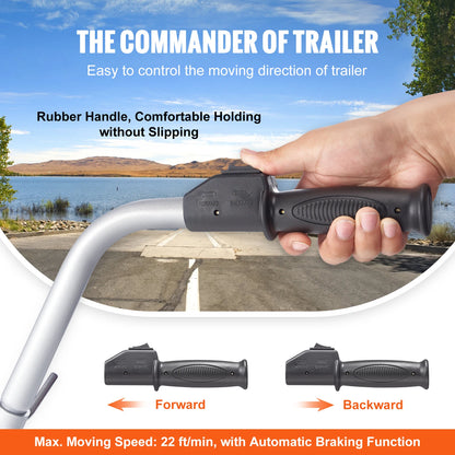 SucceBuy Electric Trailer Dolly 5000lbs Towing Capacity 350W 12V Trailer Jockey Wheel with 22 ft/min Moving Speed for Trailer