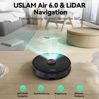 Redkey R10 Robot Vacuum Cleaner 2-in-1 Auto Vacuum Mop Wiping Function LiDAR Navigation Strong 4000Pa Suction Power 4 L Dust Bag
