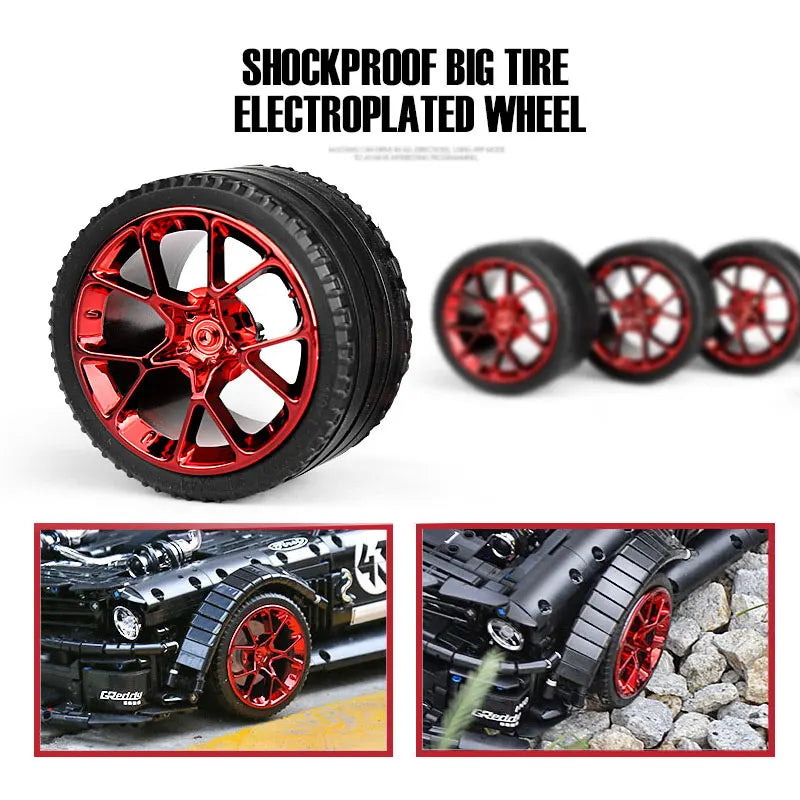 MOULD KING 13108 Technical Car Toys MOC-22970 APP&RC Motorized Mustang Hoonicorn Model Building Blocks Bricks Kid Christmas Gift