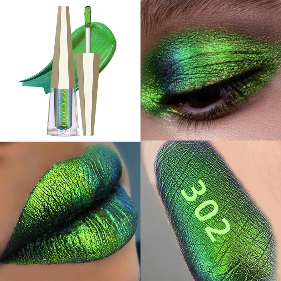 Chrome Shifting Pigments Chameleon Liquid Lipstick or Eyeshadow Shiny Long Lasting Multichrome High Quality Lip Gloss Lip Makeup