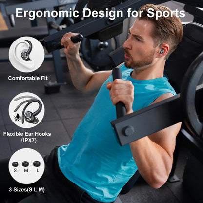 Headphones Wireless Earbuds Sport , 48H Wireless Earphones with HD Mic, IP7 Waterproof Earbud for Sports/Running/Workout.
