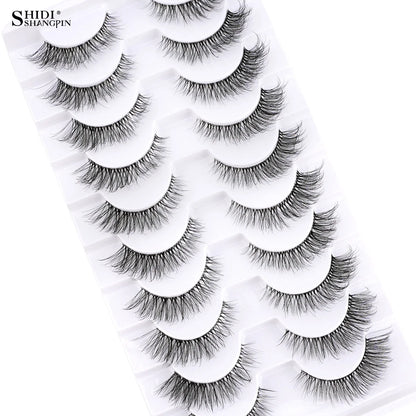 SHIDISHANPIN Cat Eye Lashes Soft Wispy Clear Band Lashes With Winged Ends For Extended Eye Look Natural Half EyelashesMakeup