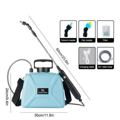 5L Electric Sprayer Automatic Garden Plant Mister USB Rechargeable Irrigation Tool Watering Can With Spray Gun for Agricultural