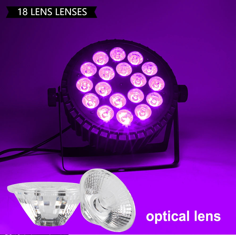 SHEHDS 4PCS Aluminum Alloy LED Flat Par 18x12W RGBW/18x18W RGBWA+UV LED Lighting DMX512 Disco Professional Stage DJ Equipment