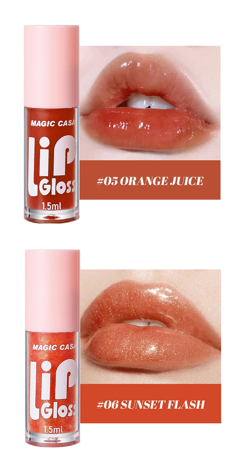 MAGIC CASA 6pcs/set Small bottle Hydrating Jelly Lip Oil long-lasting Moisturizing  smooth shimmering Lip Hydrating Liquid