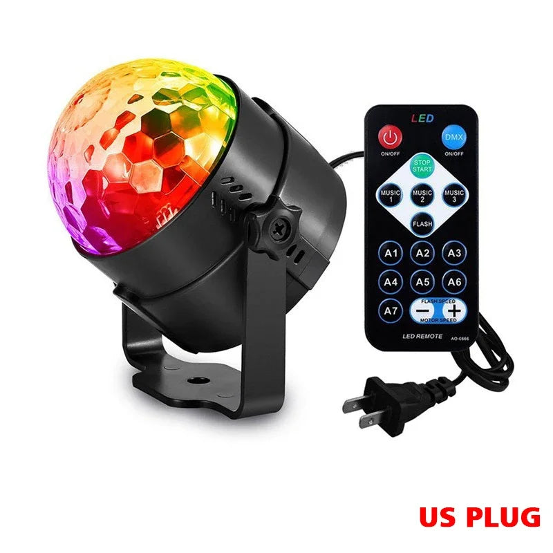 1-4Pack Aalternating Fashing Light Stage Lamp with Remote Control EU Disco Ball Lamps for Home Room Parties Birthday Wedding Bar
