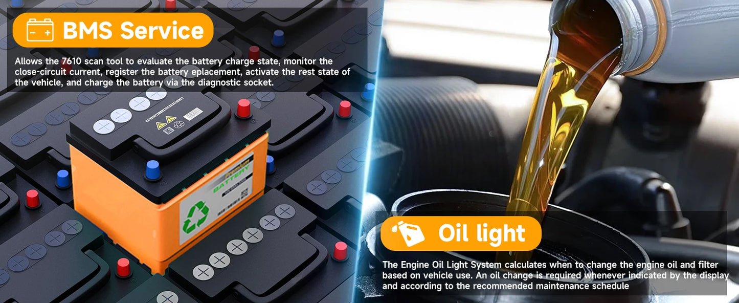 Autophix 7610 OBD2 Automotive Scanner for VW/AUDI All System EOBD/OBDII Code Reader ABS SRS Oil EPB D.PF TPMS Reset Car Tool