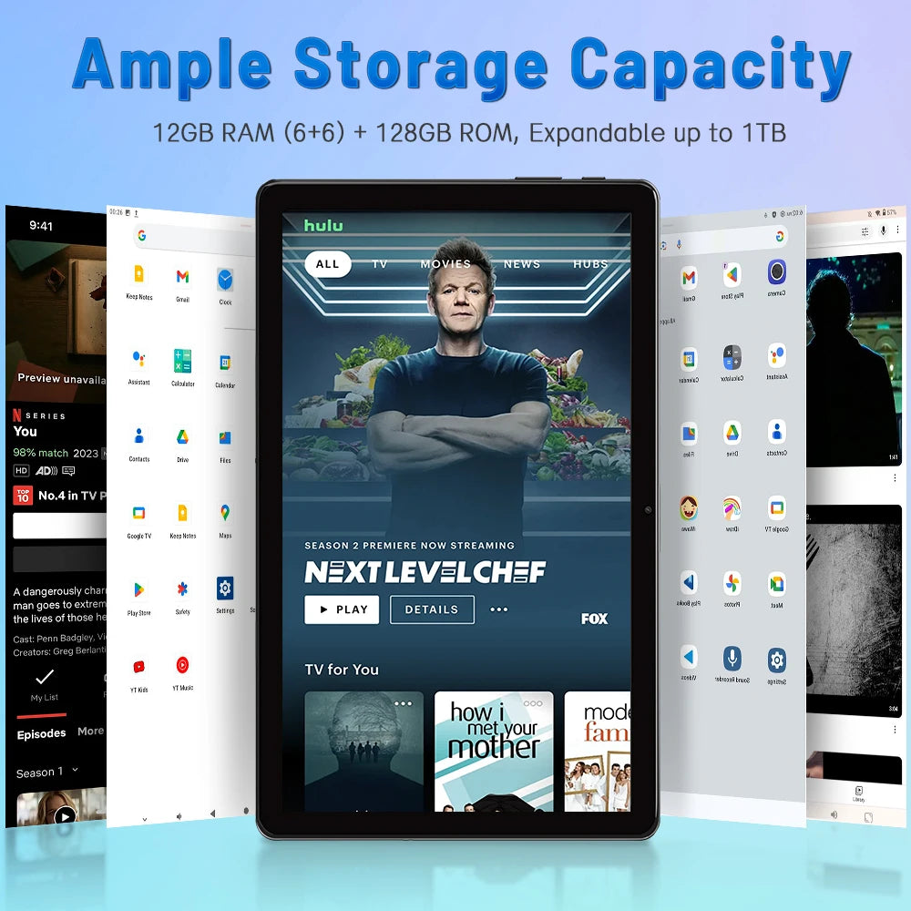 ANRY 10.1inch Tablet Android 2025, 12GB+128GB(1TB Expand) Android 15, 6000mAh 8-core 5MP+13MP Tablet PC with 5G WIFI Bluetooth