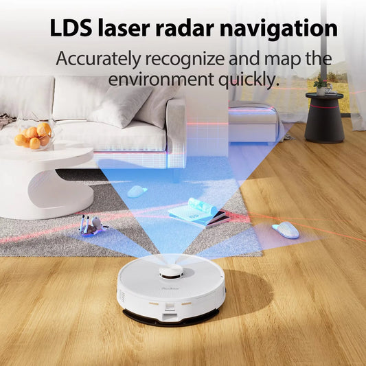 Redkey R10 Robot Vacuum Cleaner 2-in-1 Auto Vacuum Mop Wiping Function LiDAR Navigation Strong 4000Pa Suction Power 4 L Dust Bag