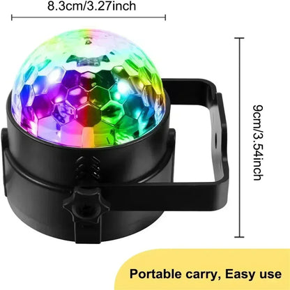 RGB LED Stage Disco Light Rotating DJ Ball Strobe Sound Control Magic Dance Car Christmas Gift Party Club Laser Show Lamp Party