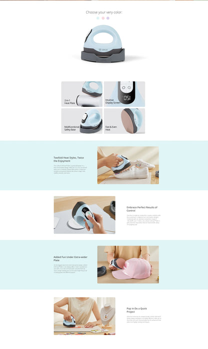 LOKLIK Mini Heat Press - 3 in 1 Heat Press Machine for T-Shirts Mugs Hats Small Heat Press Iron Press for Heating Transfe