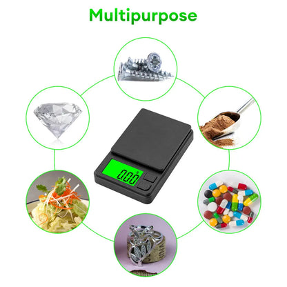 Mini Digital Scale 500g x 0.01 High Precision Jewelry Scales Electronic Gram Scales Battery Powered Gold Sterling Silver Balance