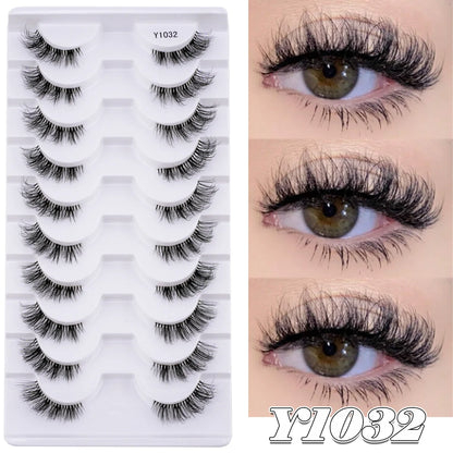 SHIDISHANPIN Cat Eye Lashes Soft Wispy Clear Band Lashes With Winged Ends For Extended Eye Look Natural Half EyelashesMakeup