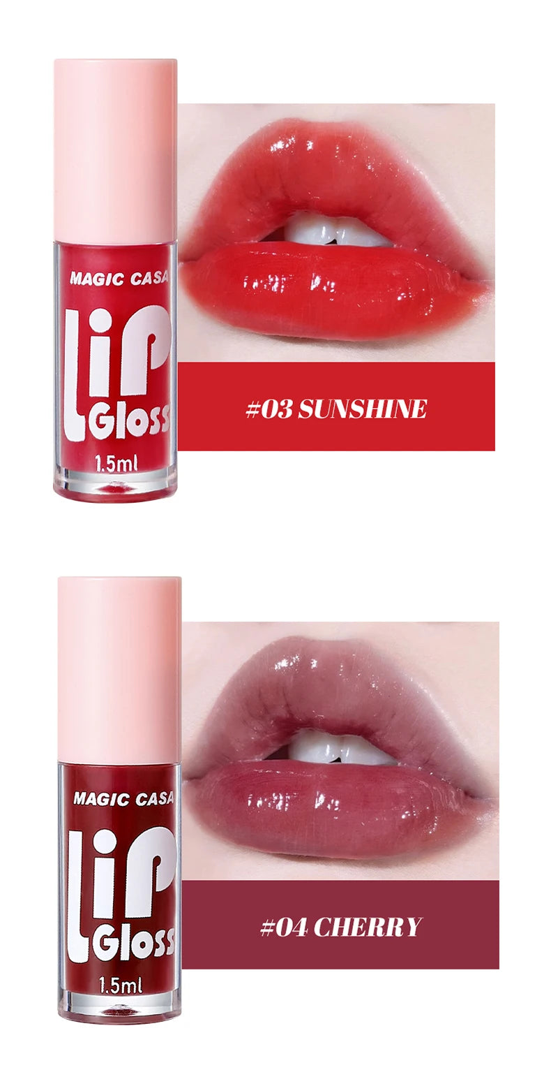 MAGIC CASA 6pcs/set Small bottle Hydrating Jelly Lip Oil long-lasting Moisturizing  smooth shimmering Lip Hydrating Liquid