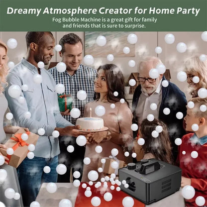 , 2-in-1 Fog Bubble Machine, Indoor and Outdoor Birthday Wedding Halloween Party No Spill Smoke Bubble Machine