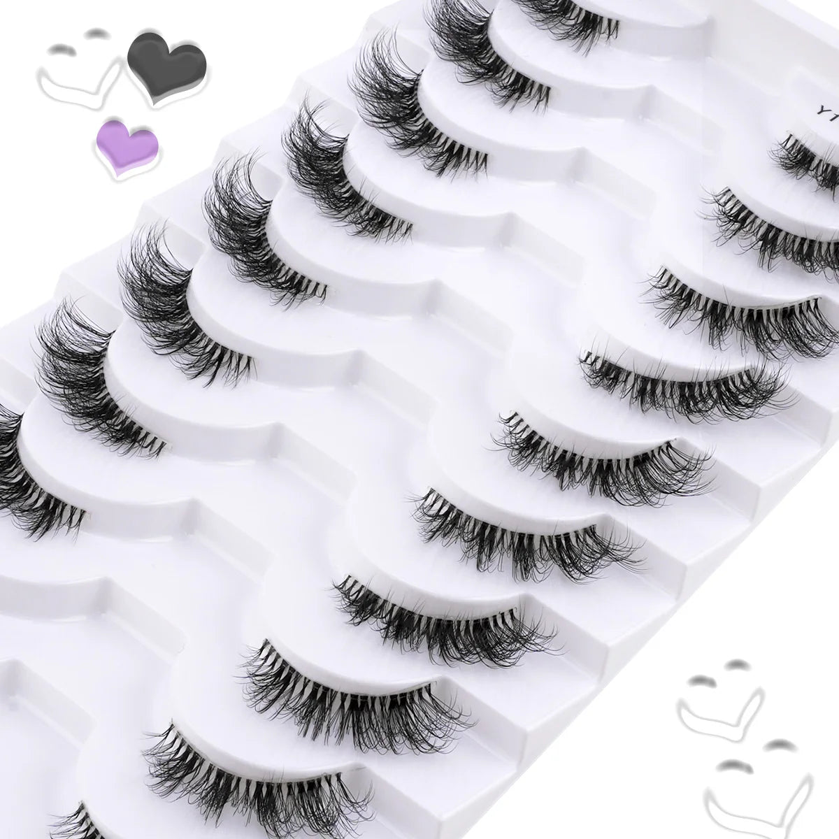 SHIDISHANPIN Cat Eye Lashes Soft Wispy Clear Band Lashes With Winged Ends For Extended Eye Look Natural Half EyelashesMakeup