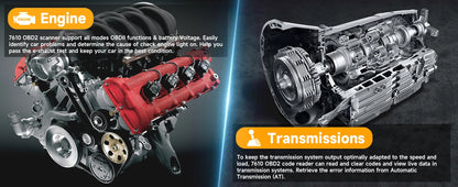 Autophix 7610 OBD2 Automotive Scanner for VW/AUDI All System EOBD/OBDII Code Reader ABS SRS Oil EPB D.PF TPMS Reset Car Tool