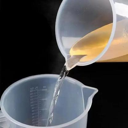 Lightweight 1PC Transparent with Scale Plastic for Kitchen Laboratory Test Measuring Cup Beaker Mixing Cups Graduated Cylinder