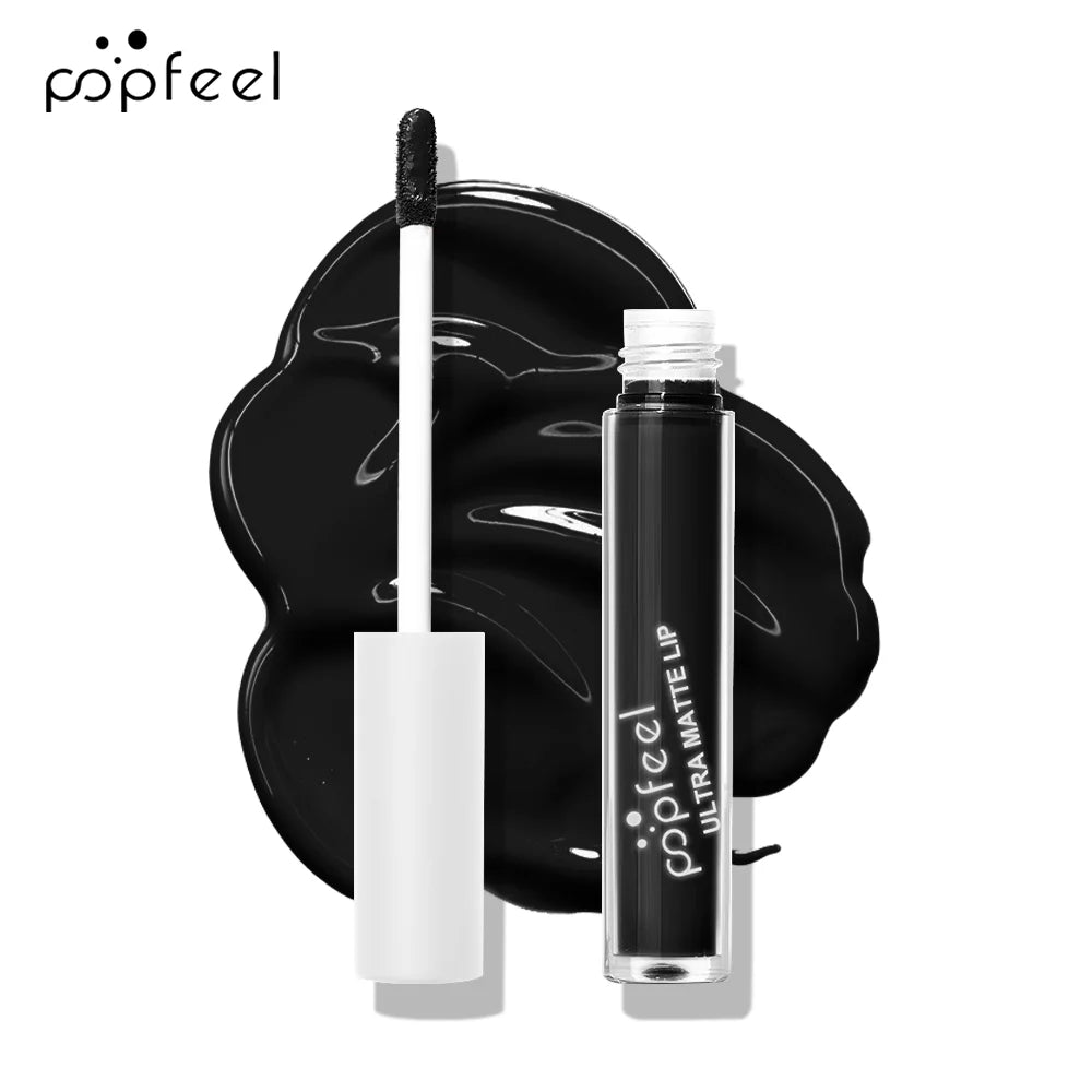 POPFEEL Hallowmas Lip Makeup Kit Black Lip Stick Black Lip Gloss Matte Lip Stick Long Lasting