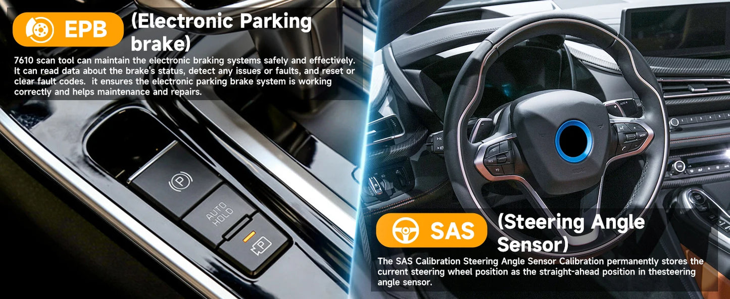 Autophix 7610 OBD2 Automotive Scanner for VW/AUDI All System EOBD/OBDII Code Reader ABS SRS Oil EPB D.PF TPMS Reset Car Tool