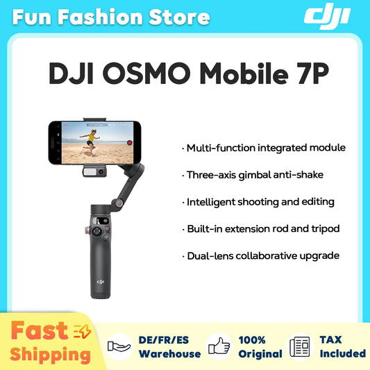 DJI Osmo Mobile 7P Robust 3-Axis Gimbal Stabilization 10-Hour Battery Life & Phone Charging Original New
