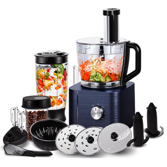 1300W Multi-Task Food Processor 3.5L Kneading 1.5L Blender Citrus Juicer 11 Professional Accessories Grinding/Chopping/Slicing