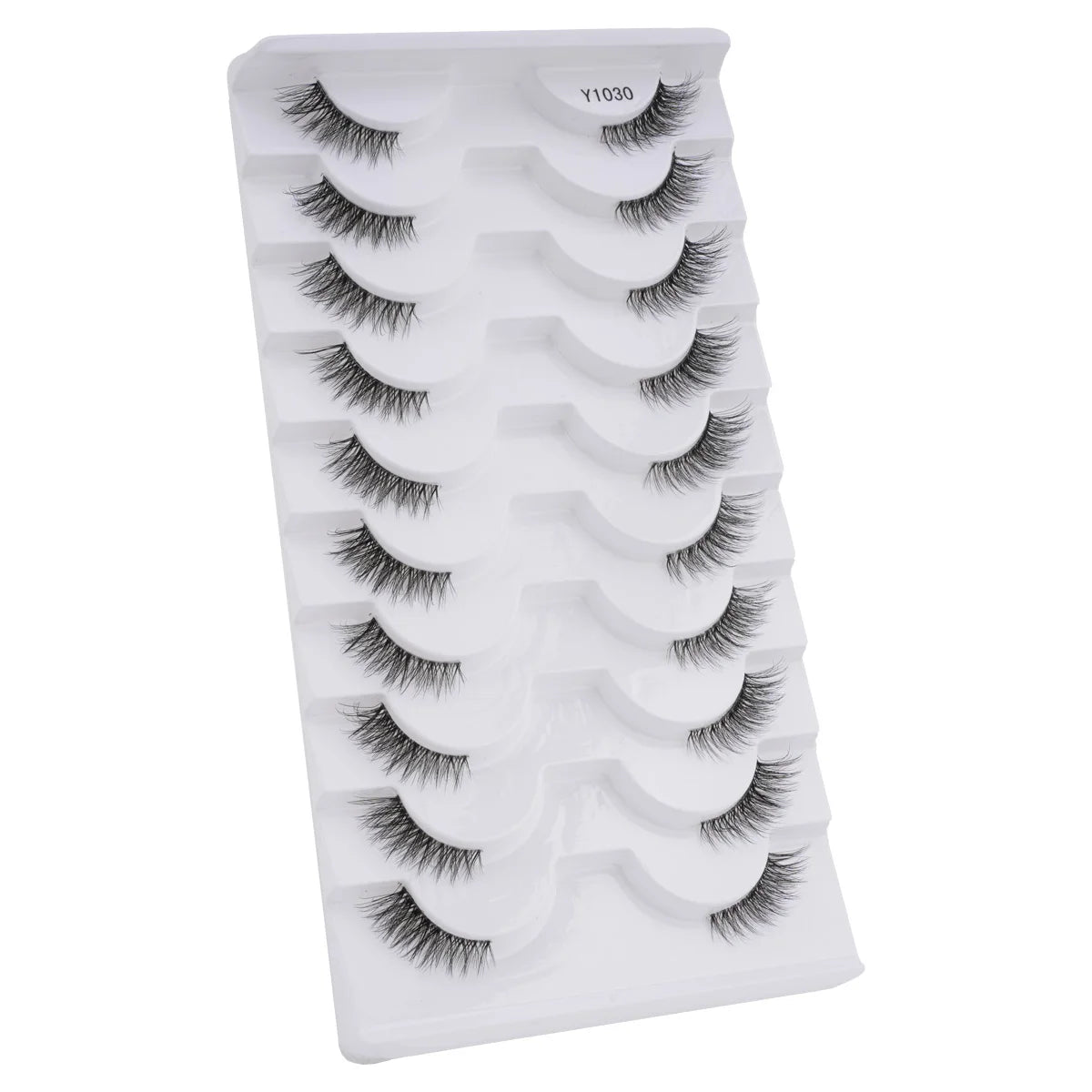 SHIDISHANPIN Cat Eye Lashes Soft Wispy Clear Band Lashes With Winged Ends For Extended Eye Look Natural Half EyelashesMakeup