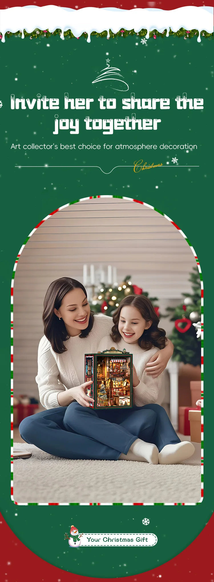 NEW DIY Book Nook Wooden Miniature Model Kits Christmas Shop Bookend 3D Puzzle With Light Bookshelf for Friends Birthday Gifts